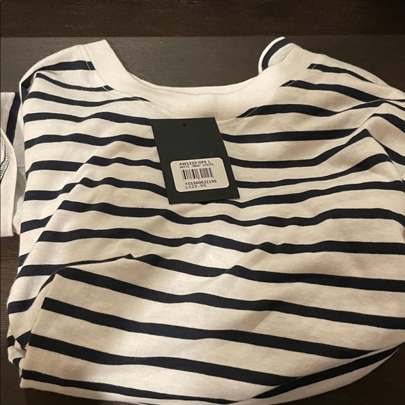 ATM Anthony Thomas Melillo Black and White Striped Long Sleeve Tee - Picture 5 of 6